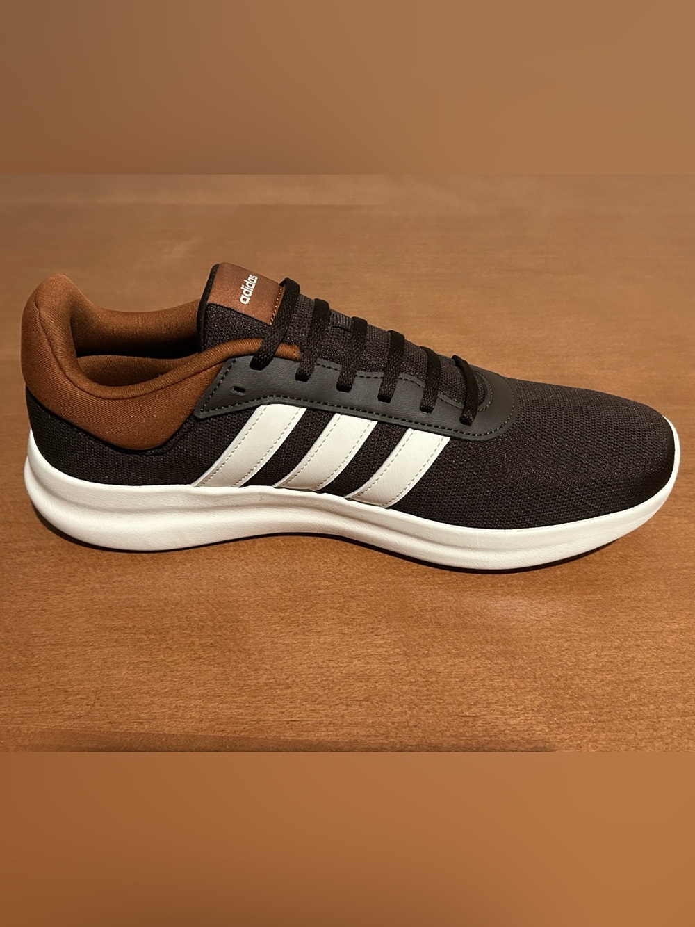 adidas Men’s Brown and White Lite Racer Sneakers - Picture 5 of 11